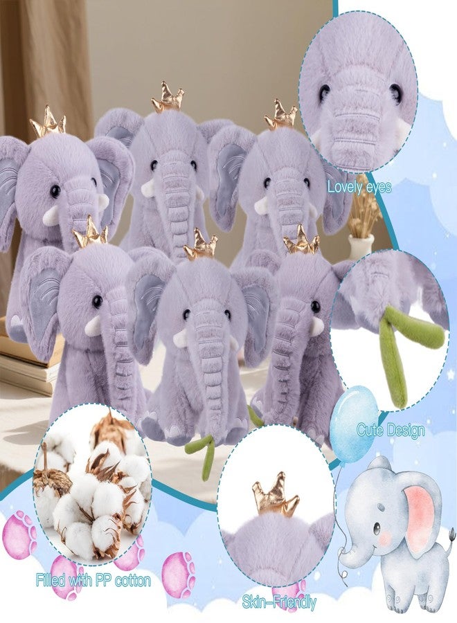 ARELUX 6 Pack 9.8Inch Grey Elephant Stuffed Animal Pillows Party Supplies - Soft Plush Hugging Pillows , Cute Animal Plushies Set - Perfect for Decor, Gifts, and Cuddling for Party Favor Packs - Image 3